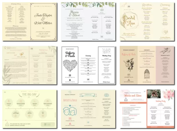 Edit a ceremony program template