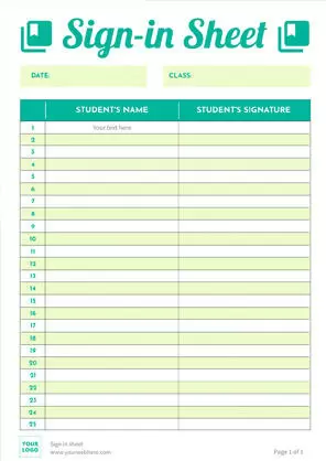 Editable sign in sign out sheets