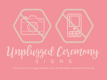 Unplugged Ceremony Sign Templates Printable