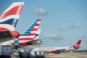 British Airways, American, Virgin aircraft at Heathrow Nov 18