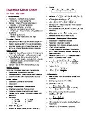 Document preview: Statistics Cheat Sheet - Principles of Statistics, University of Nevada