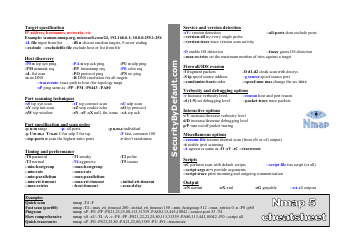 Document preview: Nmap 5 Cheat Sheet