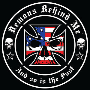 Red, White, & Blue Maltese Cross Sticker – Demons Behind Me ...