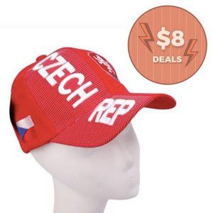 Czech Republic Soccer/Football  Hat Cap Adjustable Back Red White Embroidered