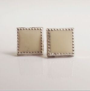 2/$6 | Mini Yellow and Silver Geometric Square Minimalist Stud Earrinhs