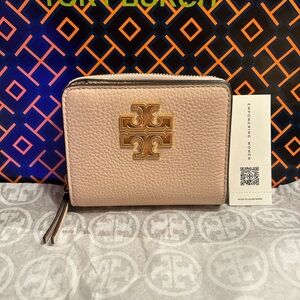 Tory Burch Britten Bifold Wallet Shell Pink Gold Light Pink