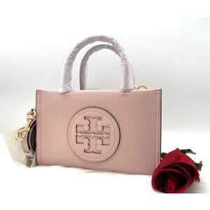 AUTH NWT Tory Burch Women’s MINI Ella Logo Bio Tote Crossbody Bag In Blush ~NEW~