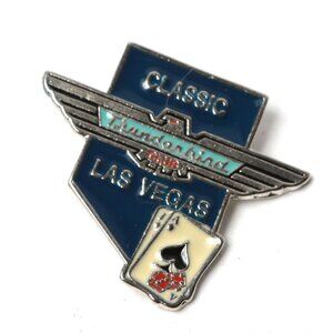 Vintage Las Vegas Thunderbird Club Enamelled Pin Metal Retro Cars Collectable