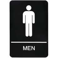 ADA Compliant Men's Restroom Sign, Black