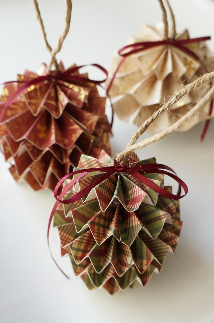 DIY Paper Christmas Ornaments - DIY Inspired