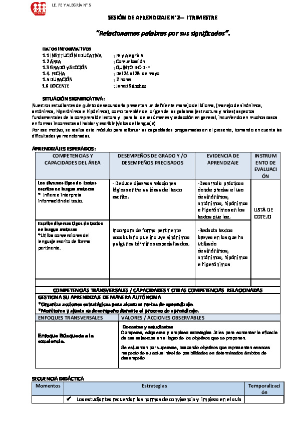 Download PDF - Sesión 02-módulo I Comunicación 5°- Sinonimos Y ...