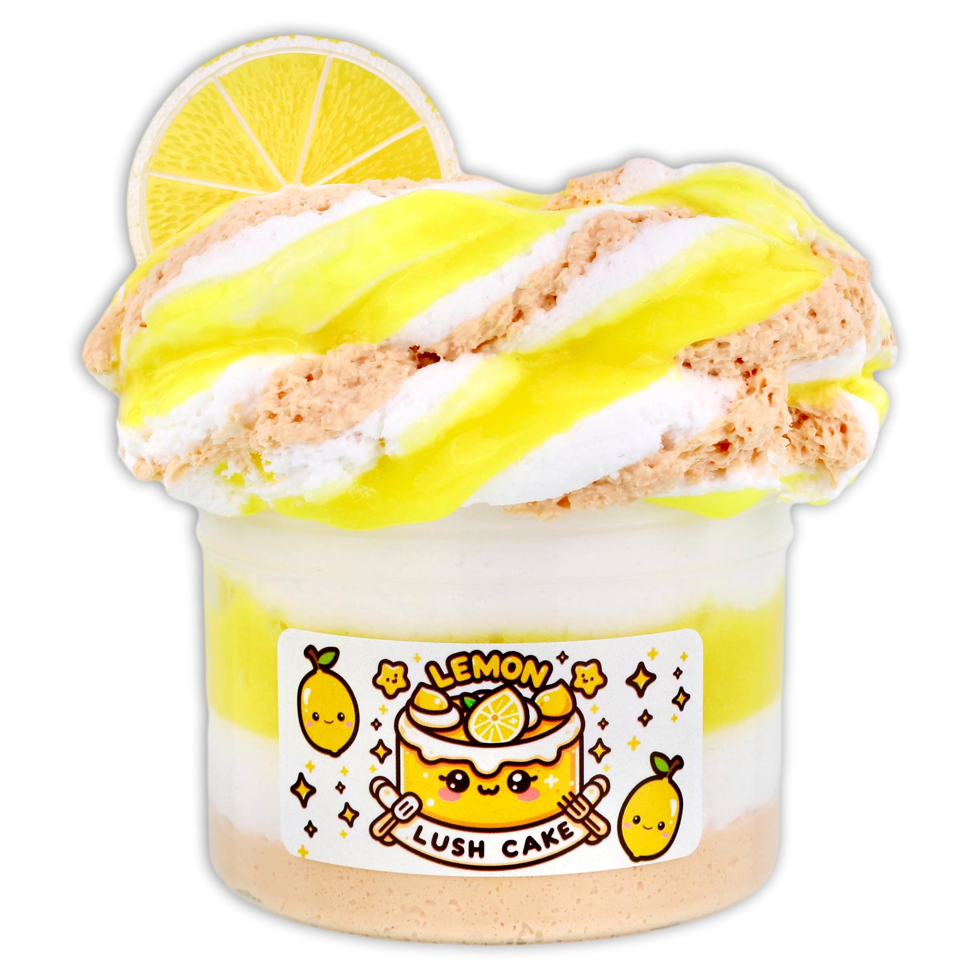 Lemon Lush Cake Four Layered Unique Slime - Shop Slime - Dope Slimes