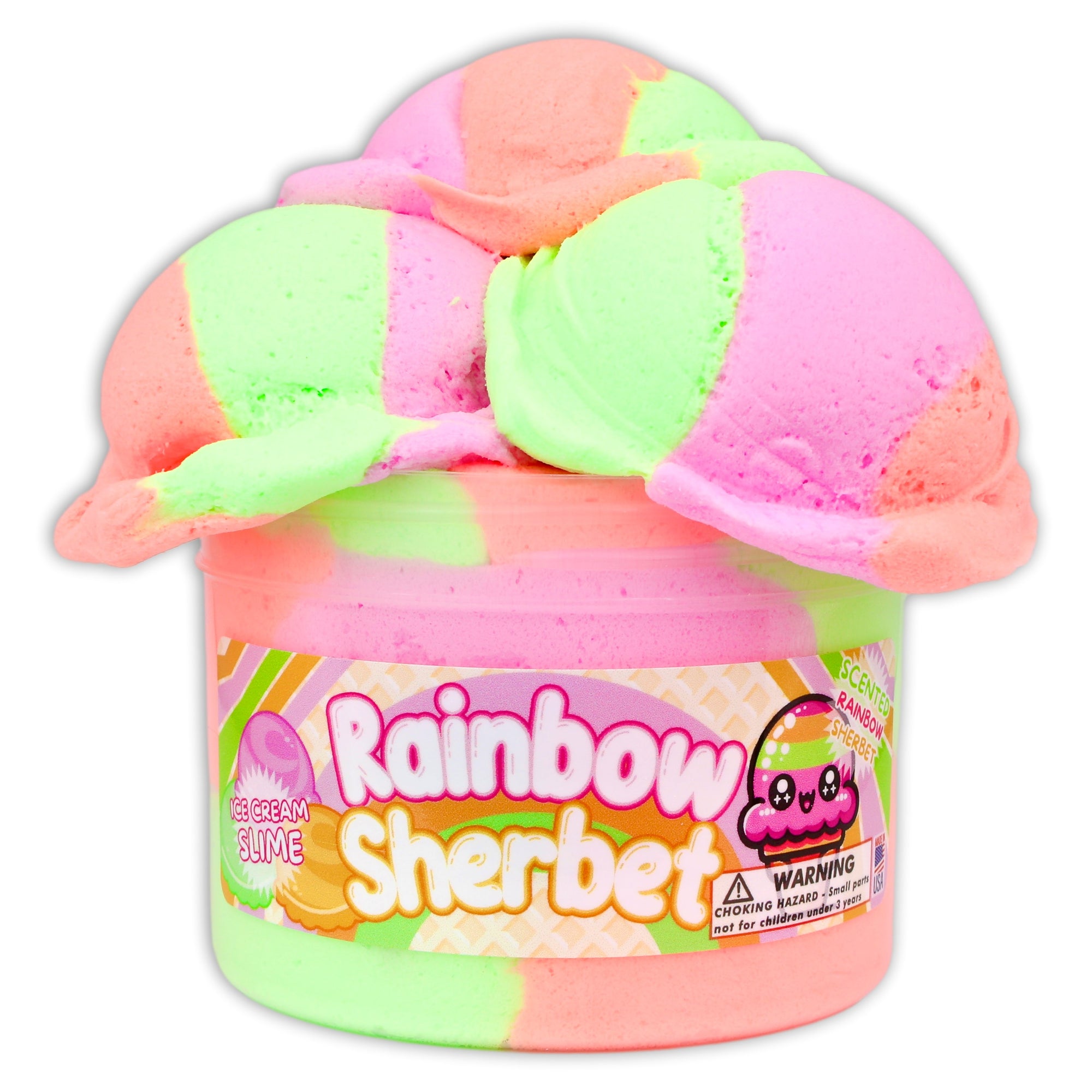 Rainbow Sherbet Unique Textured Slime - Shop Slime - Dope Slimes