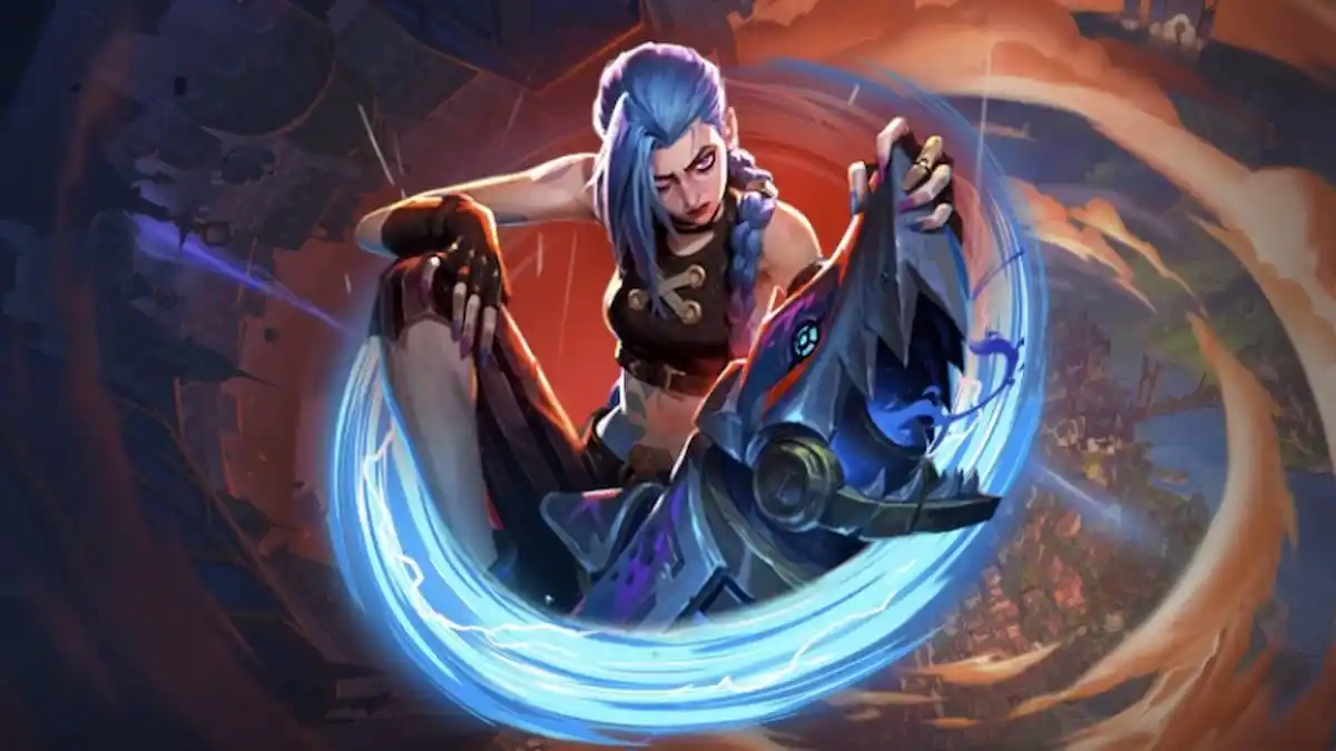 Jinx sitting while holding the shark weapon in Arcane.