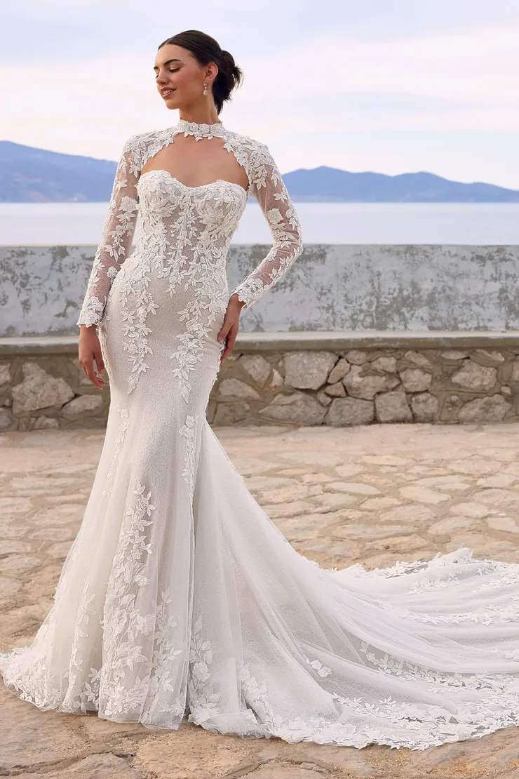 Luxury Lace Wedding Dress with Jacket Bridal Accessory Musa