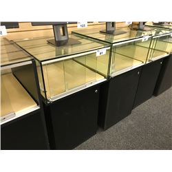 2' SQUARE LOCKING GLASS DISPLAY CASE WITH BOTTOM CABINET