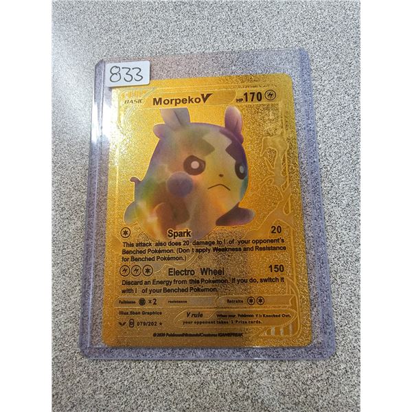 Morpeko V gold metal pokemon card