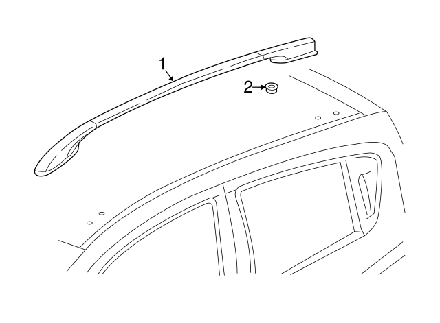 42477955 - Driver Side Roof Luggage Carrier Rail with Covers, Supports ...