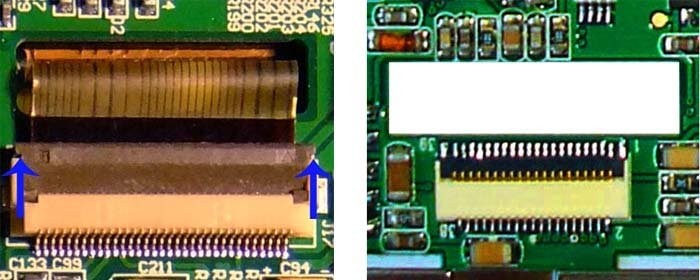 Connector E-ink display with put on and off trail