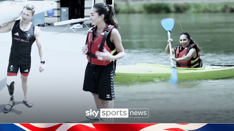 Sky Sports' Miriam Khan-Walker meets Team GB's Paralympic canoeist Rob Oliver as she has go on water in a canoe and talks about his hopes a medal at Paris 2024.  