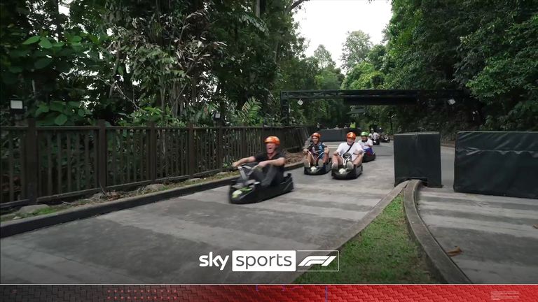 Ahead of the Singapore Grand Prix, former RB teammates Pierre Gasly and Yuki Tsunoda came together again to go on the Skyline Luge around Sentosa Island!