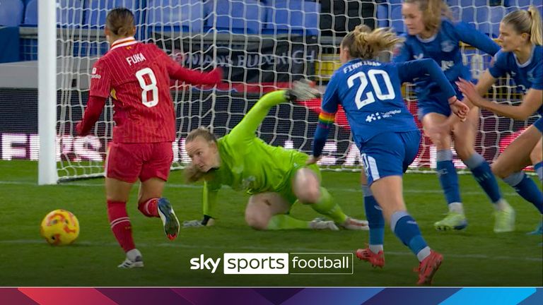 Everton's Courtney Brosnan pulled off a remarkable double save against Liverpool.