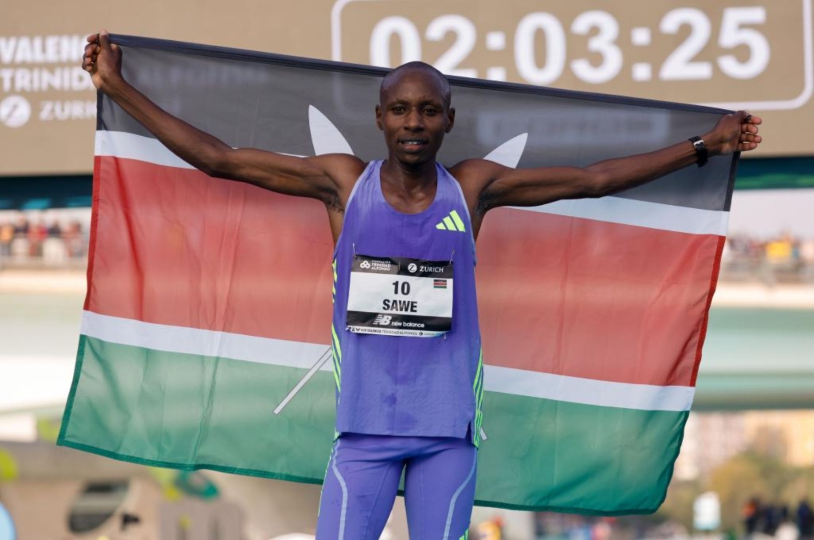 Sebastien Sawe tras ganar el Maratn Valencia.