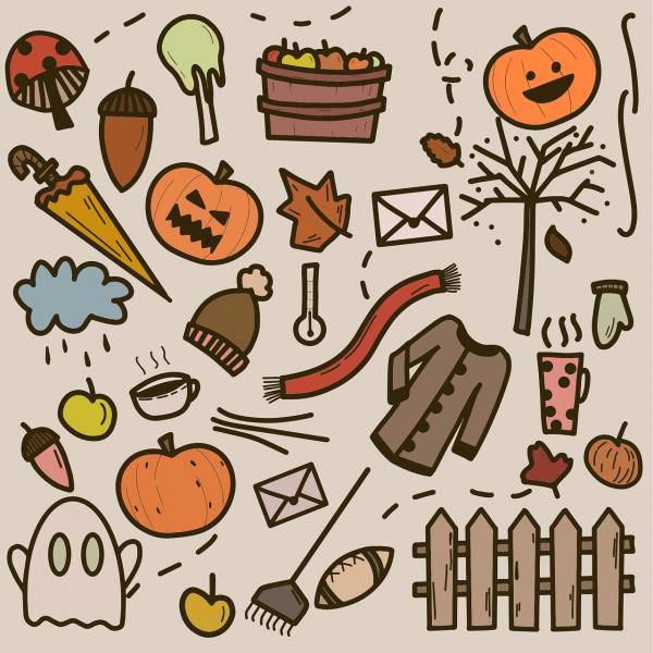 halloween doodle autumn pumpkin  svg vector cut file