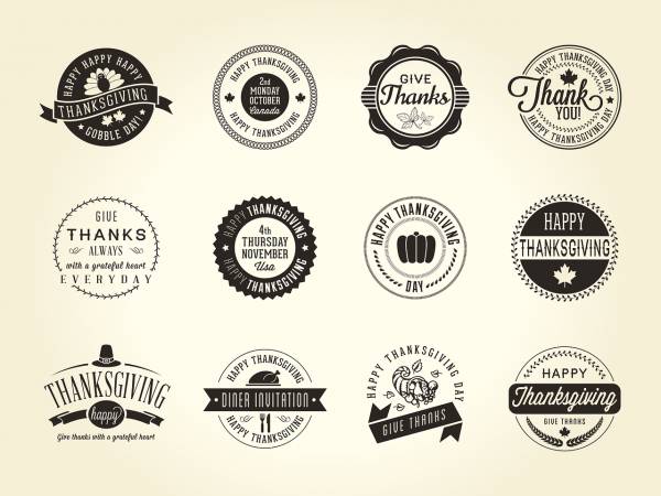 thanksgiving badge fall text retro  svg vector cut file