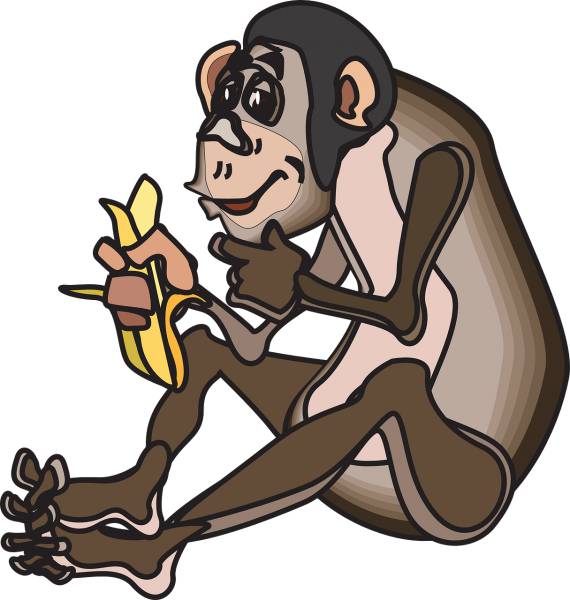 food banana sitting eating animal  svg vector cut file