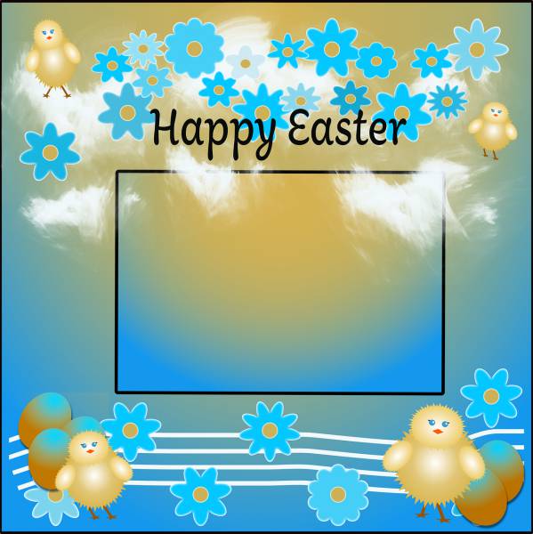 happy easter greeting frame border  svg vector cut file