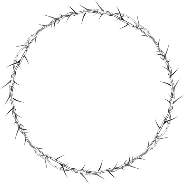 crown of thorns circle frame border  svg vector cut file