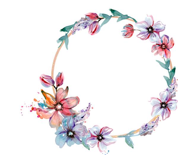 flowers wreath frame boundary  svg vector cut file