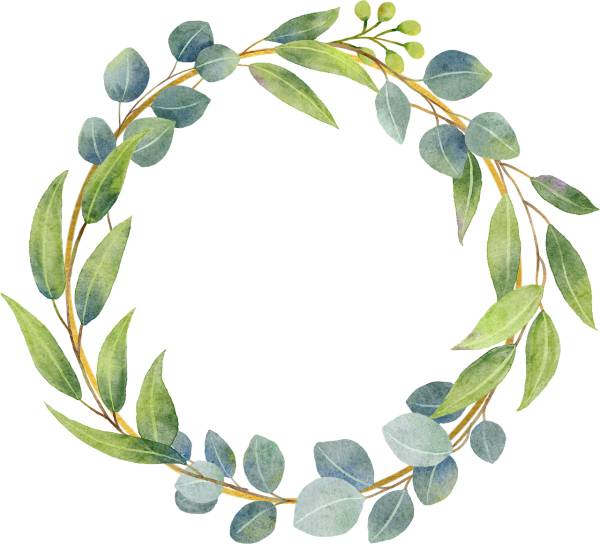 leaves wreath frame water color  svg vector cut file