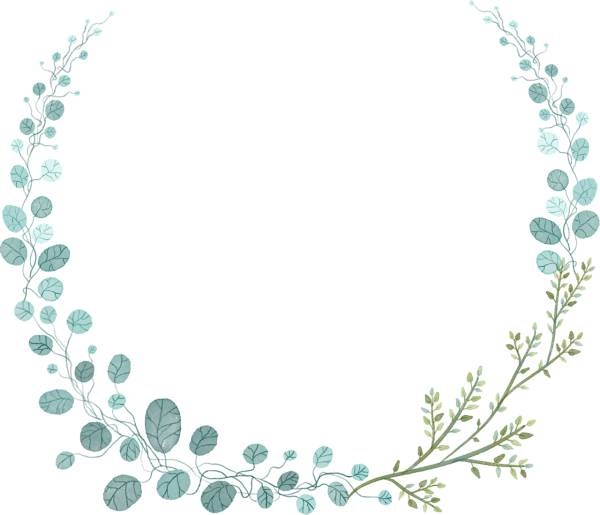 leaves wreath frame water color  svg vector cut file