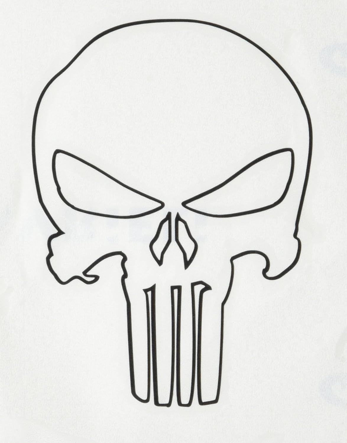 Punisher Skull Stencil Sketch Coloring Page