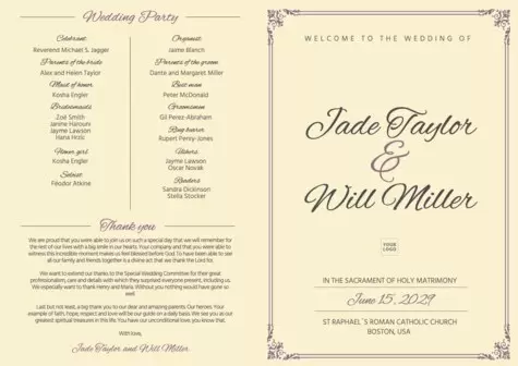 Edit a ceremony program template