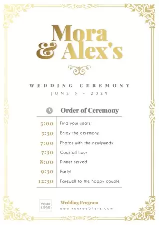 Edit a ceremony program template