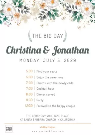 Edit a ceremony program template