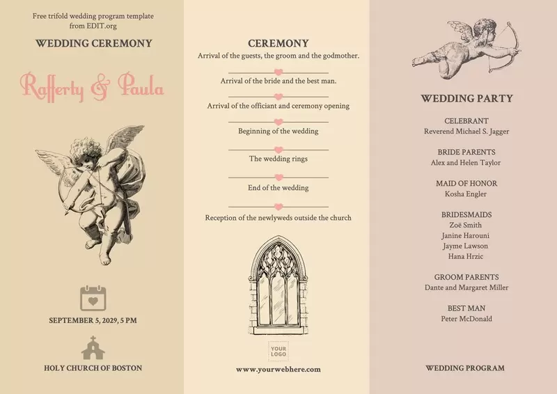 Free sample wedding program template