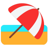 🏖️ Beach with Umbrella, Emoji by Microsoft