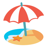 🏖️ Beach with Umbrella, Emoji by Google