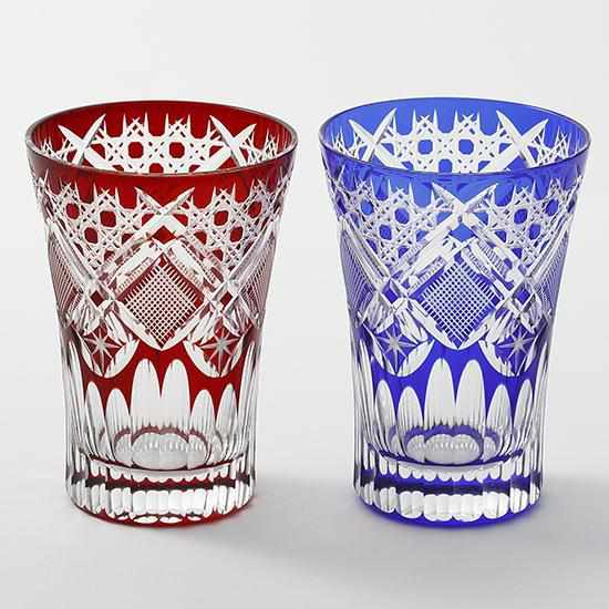 [GLASS] STAR ANISE ROE TUMBLER PAIR | EDO CUT GLASS