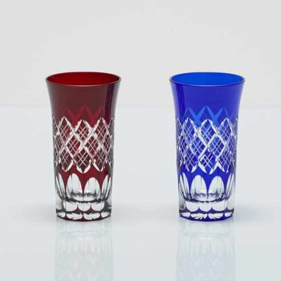 [GLASS] LAYERED YARAI BITE BEER PAIR | EDO CUT GLASS