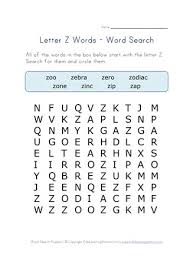 Rd.com knowledge grammar & spelling the alphabet is one of the first things we learn. Letter Z Word Search All Kids Network