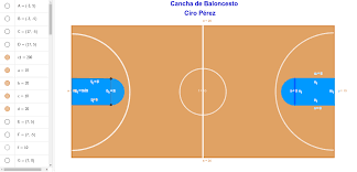 En las canchas de basquetbol deben haber dos canastas, una en cada extremo. Cancha De Baloncesto Geogebra