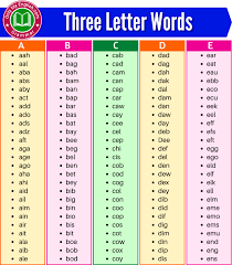 Z originated with the phoenicians. 700 Three Letter Words A To Z In English Onlymyenglish