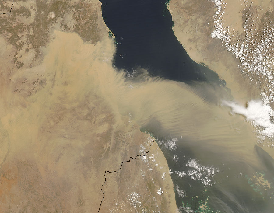 Dust storm over the Red Sea (afternoon overpass)