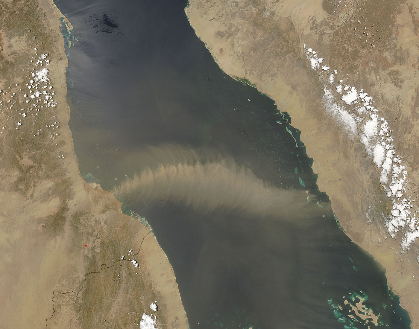 Dust storm over the Red Sea