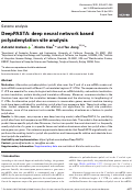 Cover page: DeepPASTA: deep neural network based polyadenylation site analysis